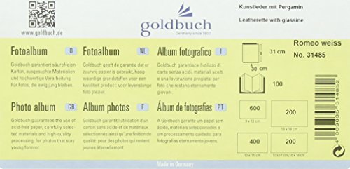 Goldbuch Hochzeitsalbum, 30 x 31 cm, 100 Seiten mit Pergamin, Mit Fensterausschnitt, Kunstleder, Romeo, Weiß, 31485 - 5