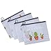 Produktbild Kentop 4Pcs Groß Kapazität Federmäppchen Kaktus-Muster Briefpapier Pouch Kosmetiktasche Handtasche Tragbare Handy Tasche Zipper Münze Geldbörse