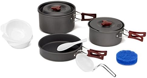 Outdoor portable camping picnic stove set pot cookware 2-3 people tableware sets pot