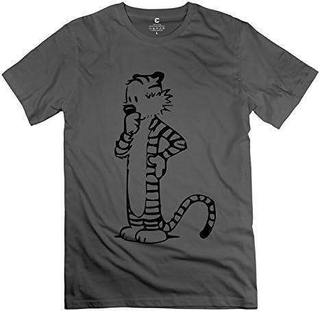 Fire-Dog Men's Thomas Hobbes Tiger Calvin And Hobbes T-shirts DeepHeather - Large