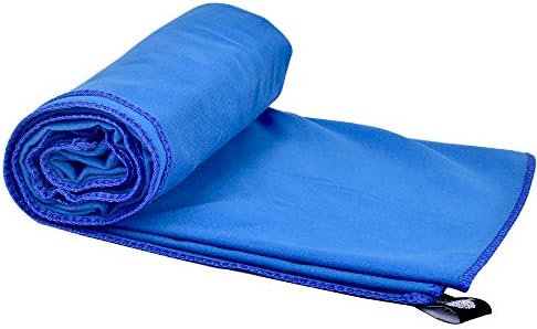 160cm*80cm(63inches*31.5inches)Yazer Microfiber Sports and Travel Towel- Fast Drying, Compact, Soft, Light, Antibacterial. For Backpacking, Camping, Beach, Gym, Swimming and Bath.Included the Mesh Carry Bag. (Blue)