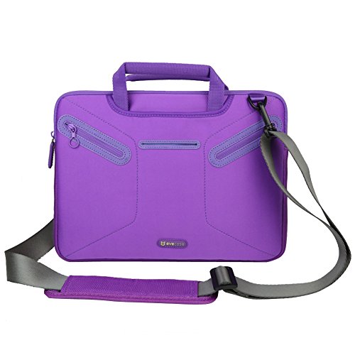 Notebooktasche 13.3“, Evecase 13.3 Zoll Universal Laptop Schutzhülle Aktentasche mit Neopren Außenmaterial, Verdeckbare Griffe, Zubehörfächer für Notebook MacBook Ultrabook Tablet Lenovo Asus Acer - Lila