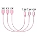 Produktbild iVoler USB C Kabel auf USB 3.0 - [3 Stück: 0.3m+0.3m+0.3m] Datenkabel - Schnelles Aufladen und Synchronisation - Nylon Geflochtene USB Typ C Ladekabel Kompatibel für Typ C Geräte - Rosa Gold