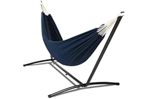 IDMarket - Hamac avec Support métal et Toile Bleu Marine