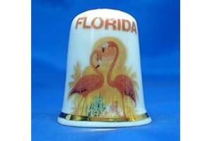 BIRCHCROFT CHINA Birchcroft Dé à Coudre en Porcelaine de Chine – Poster de Voyage Floride – Boîte Incluse