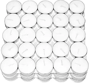 Amazon Brand - Gifts by AGNO Tealight Branded Diwali Diya Tea Light Pack of 200 pc,Burning time 4 hr 200 Tea Lights White Colour