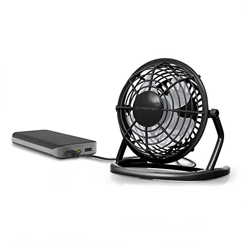 TROTEC TVE 1D Mini USB Ventilator / Fan / Lüfter Piano Black, geräuscharm mit An/Aus-Schalter, 360° Neigungswinkel, ideal für Schreibtisch Laptop Notebook, oder unterwegs (schwarz) - 3