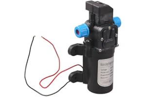 Vktech® Diaphragme automatique de pompe à haute pression, CC, 12 V, 60 W avec commutateur, 5L/min noir