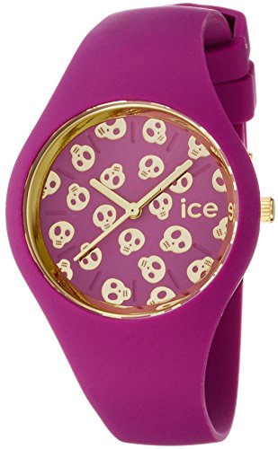 ICE-WATCHIce Skull Damson Small Women's Quartz Analogue Watch with Violet Dial and Violet Silicone Bracelet ICE.SK.Dam.S.S.15