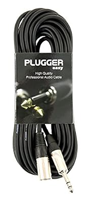 Plugger Câble XLR mâle 3b/mâle stéréo 10 m Noir