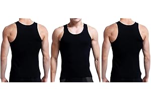 ArkXani® 3 Pack Men's Cotton Vests Tank Tops Sleeveless Slim Fit Summer Vest for Running Cycling Gym Athletic Wear Men Workout Breathable Plain Shirts White, Black and Assorted Colours.