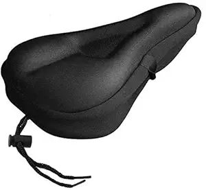 Serveuttam Cycle Seat Cover with Silicon Gel - Saddle Cushion for Bicycle Seat | Extra Soft Padded Gel Seat for Cycle | Bike Gel Cover for Comfortable Ride (Black Saddle)