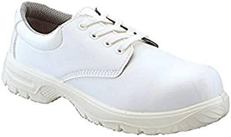 W222 WHITE MICROFIBRE TIE SHOE WATER RESISTANT PROTECTIVE WORK SHOES (5)