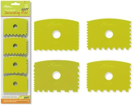 Xiem Tools USA Ultimate Decorating Ribs, 4 Ribs with Three Different Patterns Each, Soft Flex Set A (UDRAS-10227)