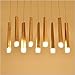 Produktbild Lisen Shine-Pendelleuchte Esstischlampe Höhenverstellbar Esszimmerleuchte Retro Holz Hängelampe Pendellampe Vintage Modern Deckenleuchte (9-Flammig) [Energieklasse A++]