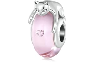 YASHUO Abalorio de cristal de Murano de plata de ley para pulseras Pandora