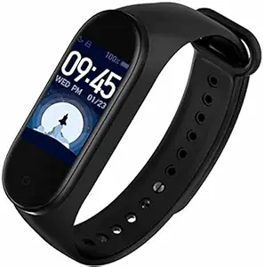 HUG PUPPY Smart Band Fitness Tracker Watch Heart Rate with Activity Tracker Water Resistant Body Functions Like Steps Counter, Calorie Counter,Heart Rate Monitor LED Touchscreen (Black, Unisex)