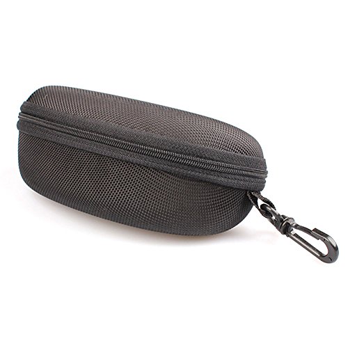 Preisvergleich Produktbild Westeng EVA Brillenetui Sonnenbrille Schutzhülle Mit Reißverschluss Karabinerhaken Briefdruck Schwarz Packung mit 1