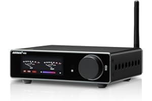 AIYIMA A80 Amplificateur de Puissance DAC avec PFFB TPA3255D2 Stéréo HiFi 2.0 canaux Classe D Bluetooth Amp 300Wx2 ESS9038Q2M Décodeur ampli de Bureau avec entrée PC-USB Optique coaxiale TRS RCA