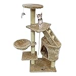 Todeco - Albero per Gatti, Alberi Tiragraffi per Gatti - Materiale: MDF - Dimensione casa per Gatti: 30,0 x 30,0 x 42,9…