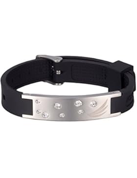 Ion Power Magnet Ionen Silikonarmband Slim Energetix 4you 2018 ENERGETIK for LIFE 3 Wings schwarz mit Swarovski...