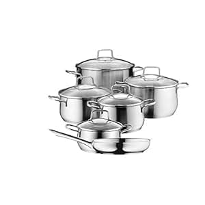 WMF Topf-Set 6-teilig Brilliant Schüttrand Glasdeckel