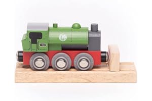 BIGJIGS TOYS Bigjigs Rail Great Western Railway Saddle Engine Toy Train - Heritage Wooden Trains, Kids Railway Accessories, Gifts For Toddlers & Children, Compatible With Most Other Rail Brands, Age 3 Years Old +