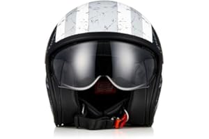 ORIGINE Casco Moto Jet Scooter Casco con Visera Homologado ECE 2206