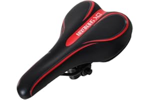 FADCAER Bike Seat, Sponge Bicycle Seat, Mountain Bike Saddle Waterproof, PU Leather Cycling Saddle, Slender Bicycle Saddle for Mountain Bike, Folding Bike, Road Bike, Spinning Bike, Exercise Bikes