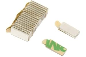 Magnetastico | 20x Aimant Autocollant Puissant 10x5x1 mm Au Néodyme N52 | Adhésif Magnétique Avec Ruban 3M | Plat, Collant, À Coller