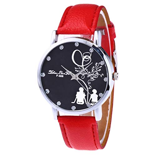 Preisvergleich Produktbild COOKDATE Damen Armbanduhr Unisex Hybrid Smartwatch rot