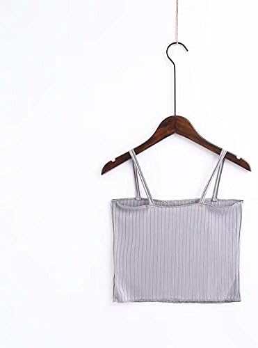 GUYIVVU Women'S Jacket Lace Wild Women'S Clothes Party Attracting Eyes Flat Vertical Straps Bottoming Shirt Women'S Women'S Leaking Tight Vest,Gray,Average Code