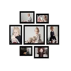 AG Crafts Collage Solimo Photo Frames (Set of 7)&(Wall Hanging) (Black)