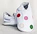 Soft leather baby shoes white with multi-coloured spots