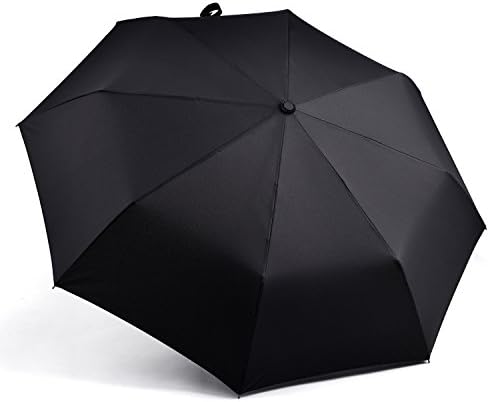 Umbrellas Auto Open Close Folding Windproof Strong Durable Compact Travel Umbrella Reinforced Ribs Windproof Canopy and Slip-Proof Handle, Portable Lightweight Easy Carrying Black