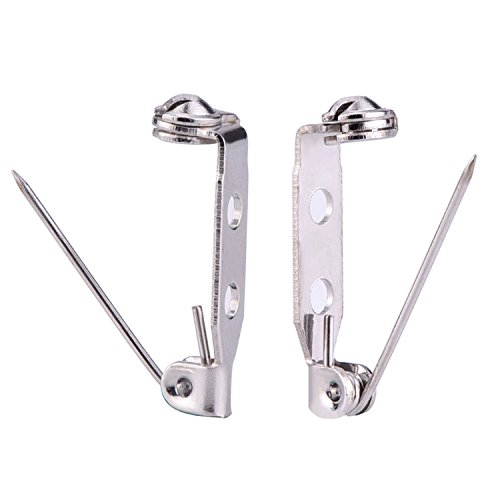 Mudder 100 Stück Silber Ton Pin Brosche Broschennadeln Sicherheitsnadeln Namensschild, 3/ 4 Zoll - 4