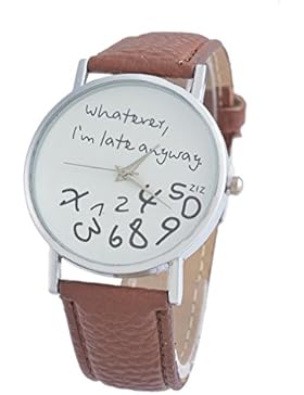 Souarts Damen Braun Jugendliche Armreif Uhr mit Batterie Zifferblatt