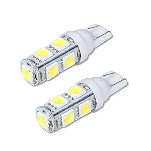 AllExtreme EXT10CW Universal T10 LED Parking Light 9 SMD Super Bright Interior Pilot License Plate Dome Indicator Lamp Bulb for Car Bike and Motorcycle (3W, White, 2 PCS)