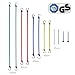 Produktbild 12-teiliges Universal Gepäckspanner Set mit Haken 100cm, 80cm, 60cm, 40cm - Extra Stark Ø 8mm - Inklusiv 2 Expanderschlingen - Fahrrad, Auto, Camping - Expander, Spanngummi - TÜV Zertifizierung