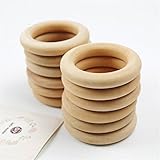 Wooden Teether Rings Baby Teether Spielzeug Natural Unfertige Diy Ahorn Ring Baby Greifen Spielzeug - 2