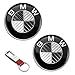 Produktbild 2 Stück 82 mm Emblem Ersatz Schwarz Carbon Embleme Haube Logo Vorne Hinten Motorhaube Kofferraum 1 3 5 7 Serie M3 M5 X5 X6 E30 E36 E46 für BM W Seriese