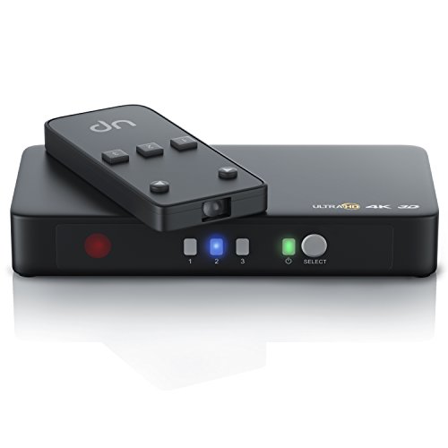 4 K HDMI Switch/3 Port Umschalter | Automatische Umschaltung | mit Stromversorgung | UHD – Ultra HD/2060P @ 30 Hz/3d Ready + CEC | 36-bit Deep Color | inkl. Fernbedienung
