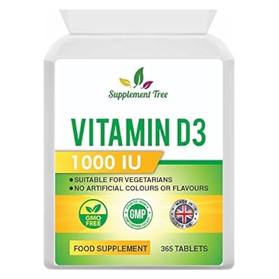 Vitamin D 1000IU 365 Vegetarian Tablets | Optimum Strength Cholecalciferol Vitamin D3 Supplement | UK Manufactured