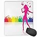Produktbild Mouse Mat Stitched Edges, A Girl Dancing In Front Of Color Splash Crowd Music Party Be Positive Vibrant Life,Gaming Mouse Pad Non-Slip Rubber Base