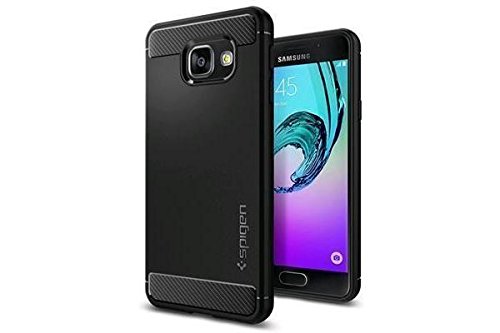 Samsung Galaxy A3  2016  m  vil  SPIGEN  Rugged Armor  el  stico  Negro  definitiva Protecci  n contra ca  das y golpes        Carbono Look  Carcasa para Samsung Galaxy A3  2016  Case  Samsung Galaxy A3  2016  Cover  Galaxy A3  2016  Case  Galaxy A3  2016  Cover       Black  564cs20633 
