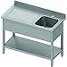 Produktbild Plonge Inox 1 Cuve Avec Etagère - Egouttoir Gauche ou Droit - Gamme 600 - Stalgast