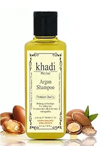 Khadi herbal Argan Shampoo- For Hair Repair and No Frizz- No Paraben, No Colorants Shampoo (210 ML)