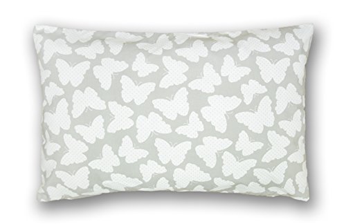 Amilian® Handcrafted Decorative Butterfly Print Grey 100% Cotton Premium Quality Durable Throw Cushion Cover Pillowcase Only 40 cm x 60 cm