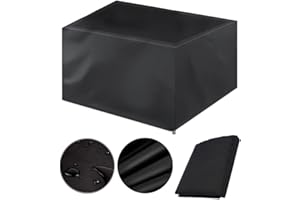 RNGCPTO Housse Salon de Jardin 130x130x90cm, Protection Bache Table Mobilier Extérieur Imperméable Anti-UV en Tissu Oxford