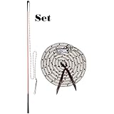 AMKA Bodenarbeit Set mit Kontaktstock mit Seil und Bodenarbeitseil |Pferde Bodenarbeit Set AMKA Kontaktstock mit Seil für die Bodenarbeit 120 cm+ Strick| Reitstick | Finesse-Stick | Carrot Stick | Horsemanstick für Parelli Arbeit, Natural Horsemanship | Karottenstecken | Pferde Kontaktstock mit Lederschlappe